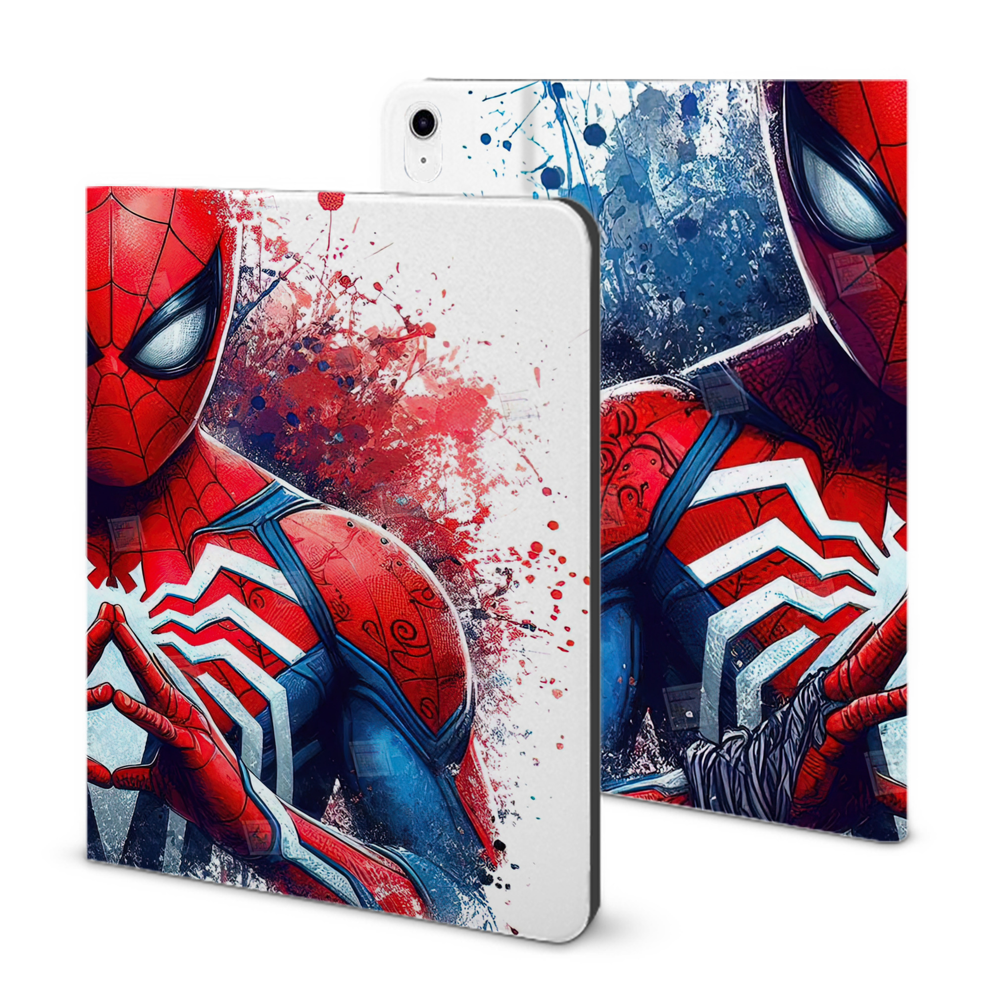 （画像用） Spider Man スパイダーマン IPad ケース ブック型 PUレザー TPU 耐衝撃 軽量 薄型 ペン収納なし 全面保護 IPad 各モデル対応